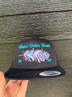 Pink & Teal Feather